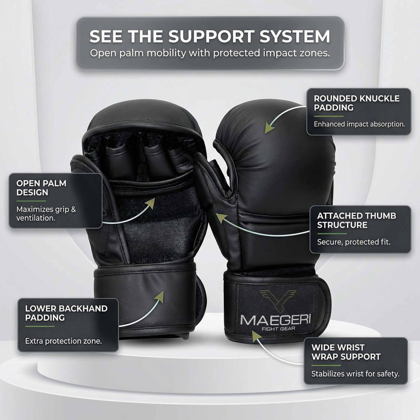 Maegeri 7 oz MMA Sparring Gloves - Maegeri