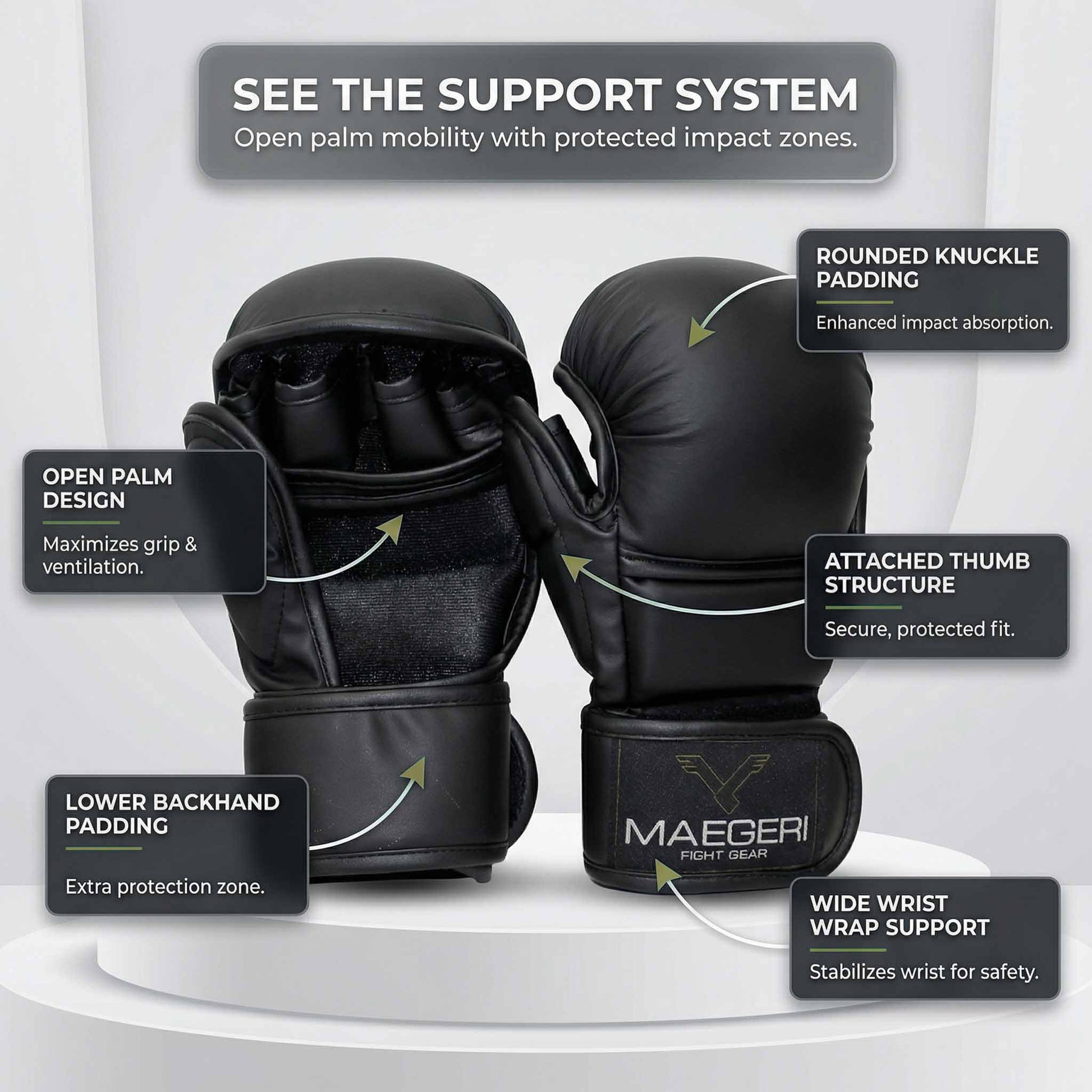 Maegeri 7 oz MMA Sparring Gloves - Maegeri