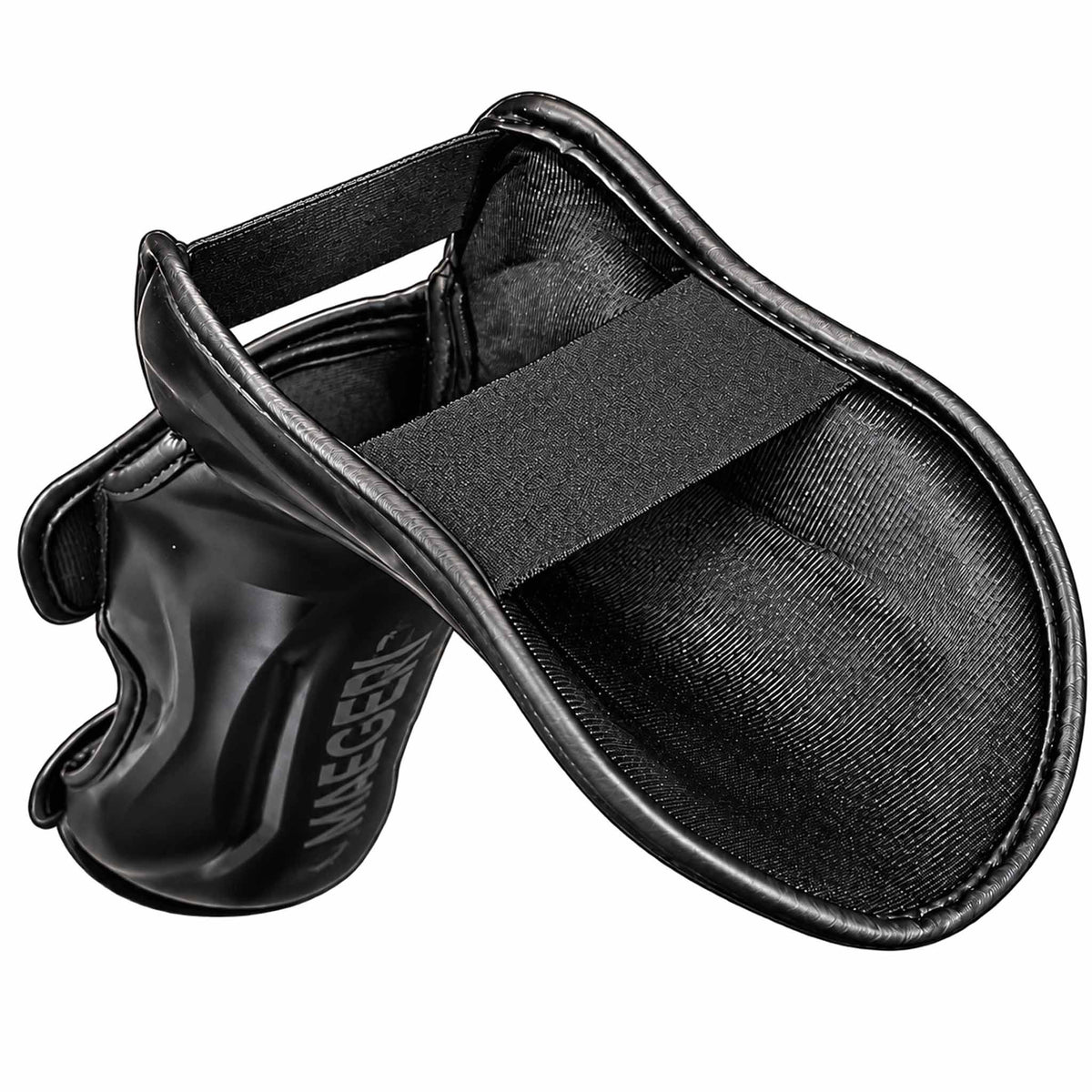 Maegeri MMA shin guards in black - inside view