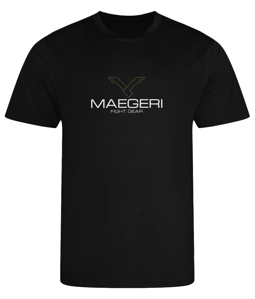 Maegeri Fight Gear T-shirt Green on Black front