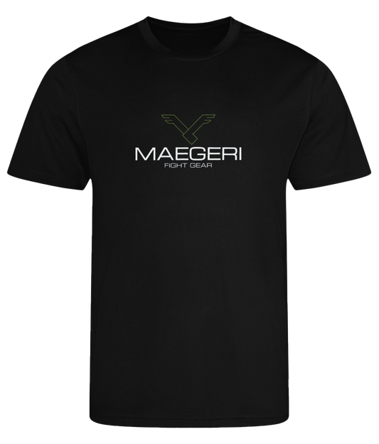 Maegeri Fight Gear T-shirt Green on Black front